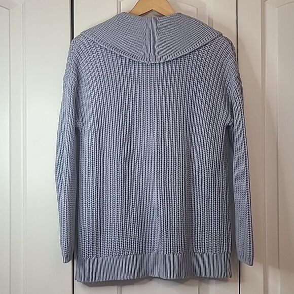 Haven Well Within Light Blue Shawl Collar Cardigan Cotton Chunky Knit Size XS - Picture 6 of 12